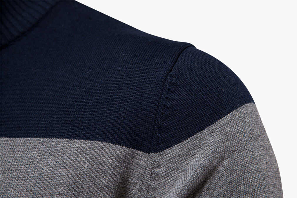 Half Zip Stand Collar Polo Sweater