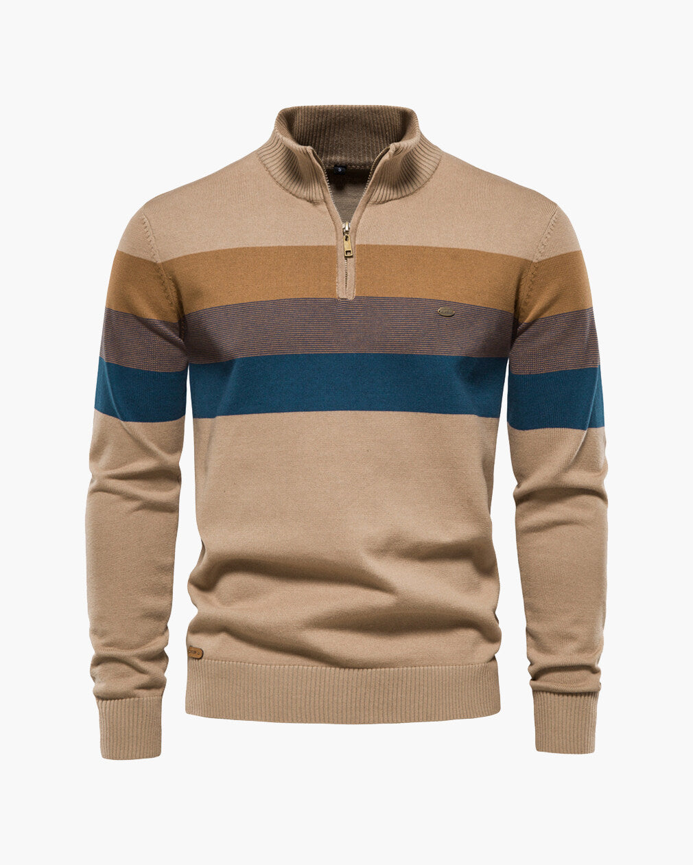 Half Zip Stand Collar Polo Sweater