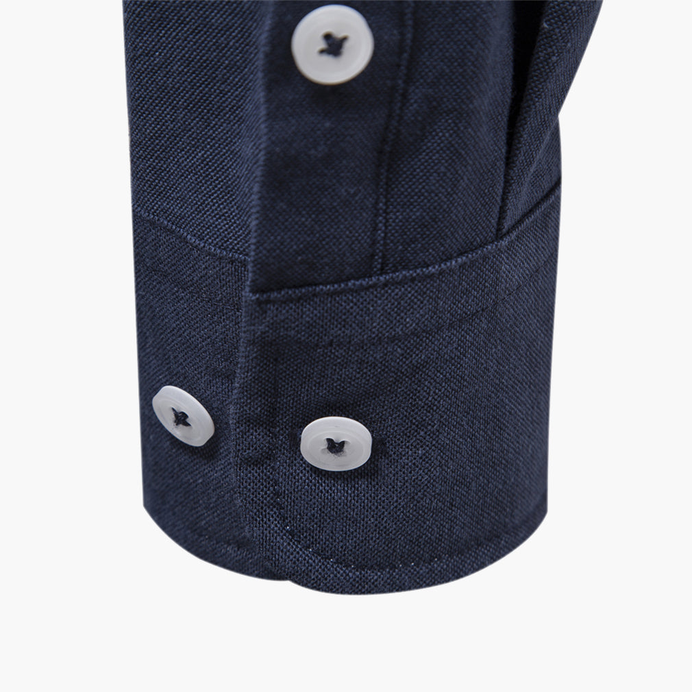 Men’s Slim-Fit Long-Sleeve Cotton Blend Shirt
