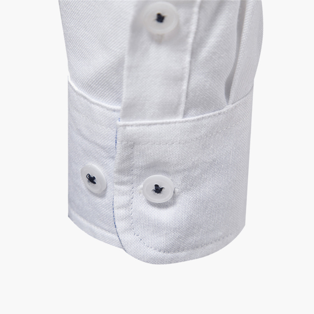 Men’s Slim-Fit Long-Sleeve Cotton Blend Shirt