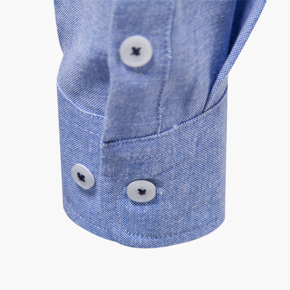 Men’s Slim-Fit Long-Sleeve Cotton Blend Shirt