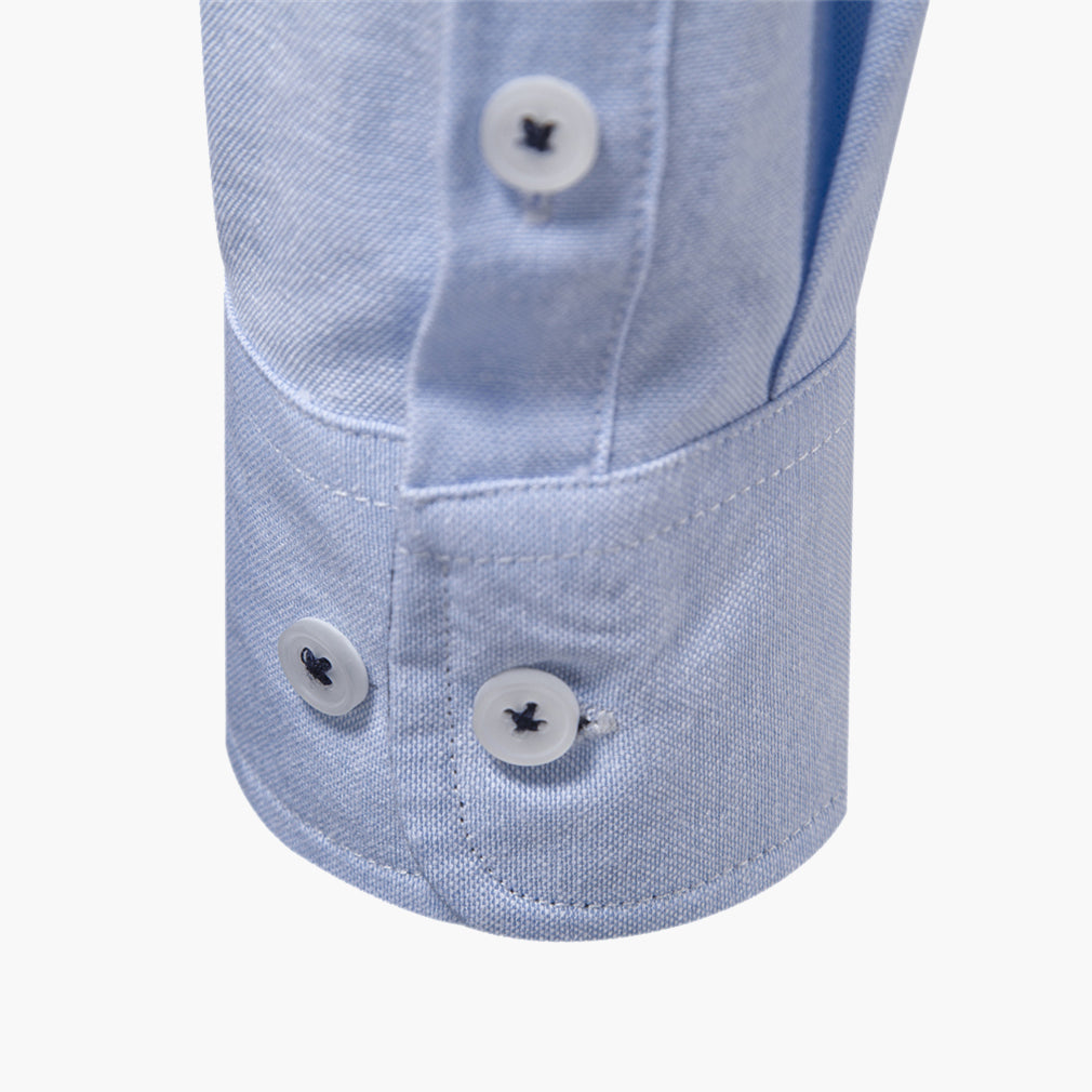 Men’s Slim-Fit Long-Sleeve Cotton Blend Shirt
