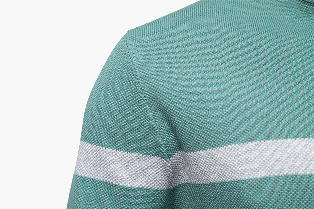 Colorblock Half-Zip Stand Collar Sweater