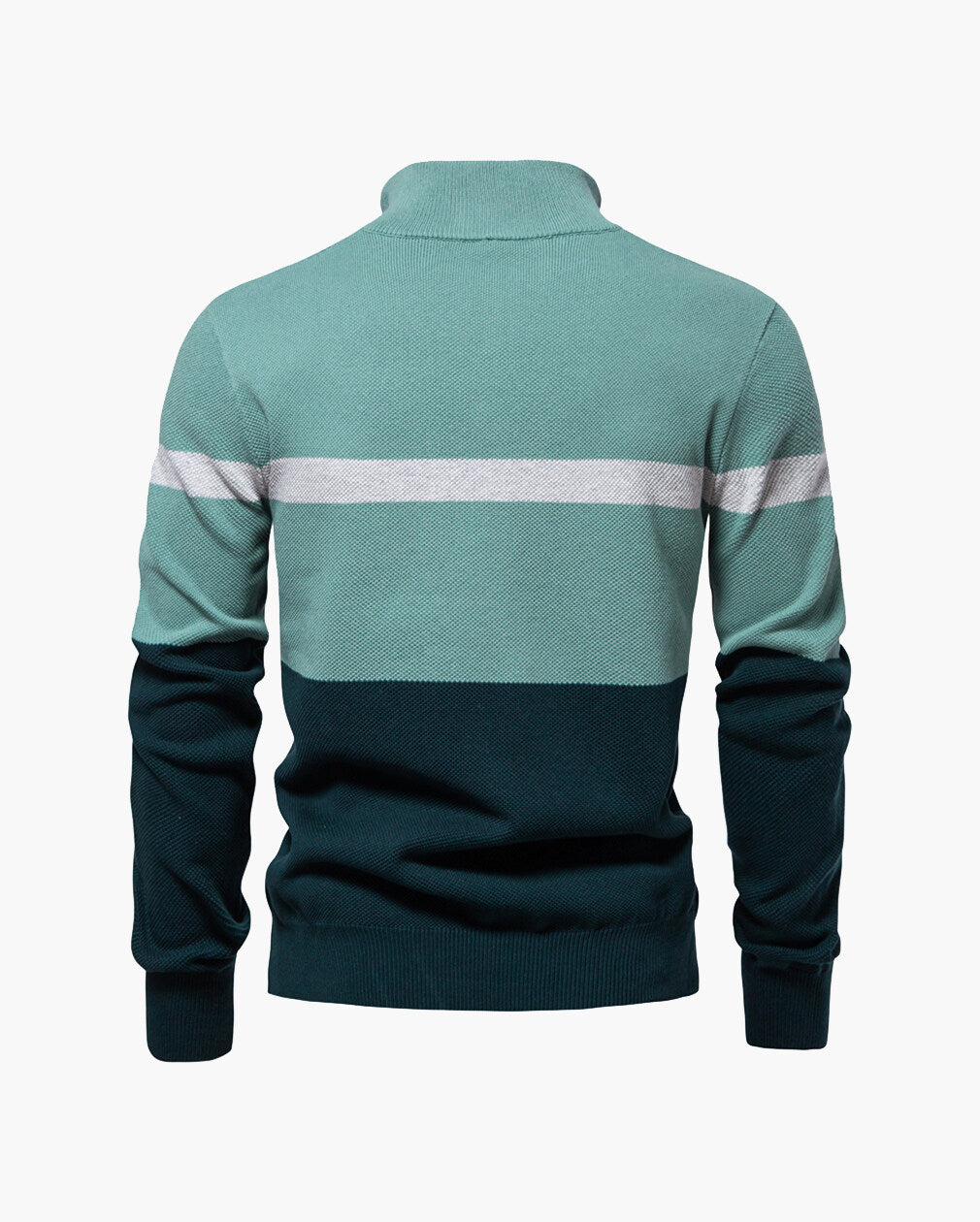Colorblock Half-Zip Stand Collar Sweater