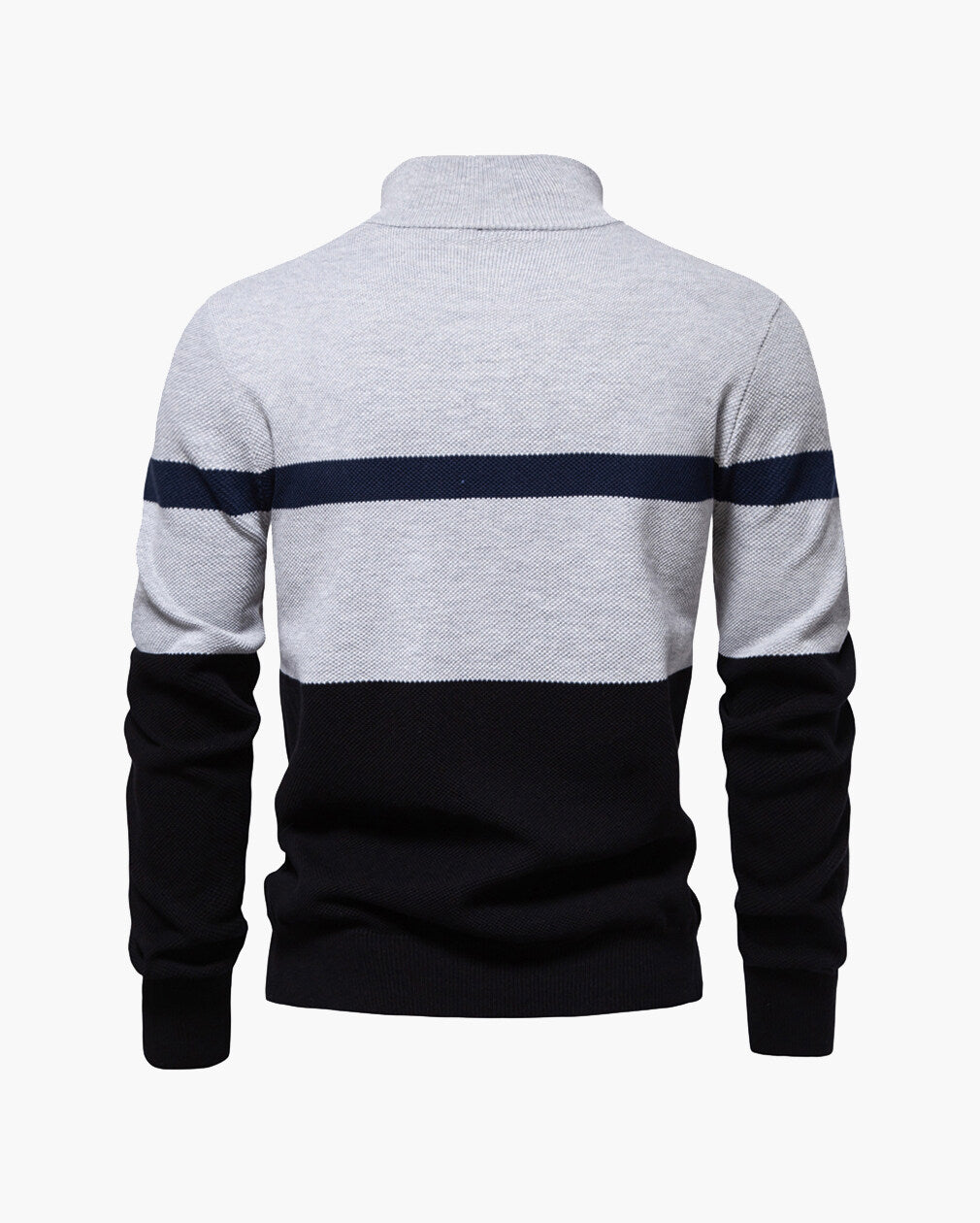 Colorblock Half-Zip Stand Collar Sweater