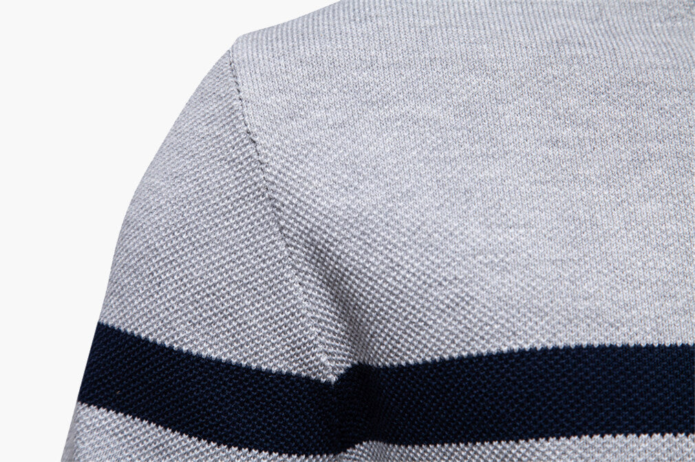 Colorblock Half-Zip Stand Collar Sweater