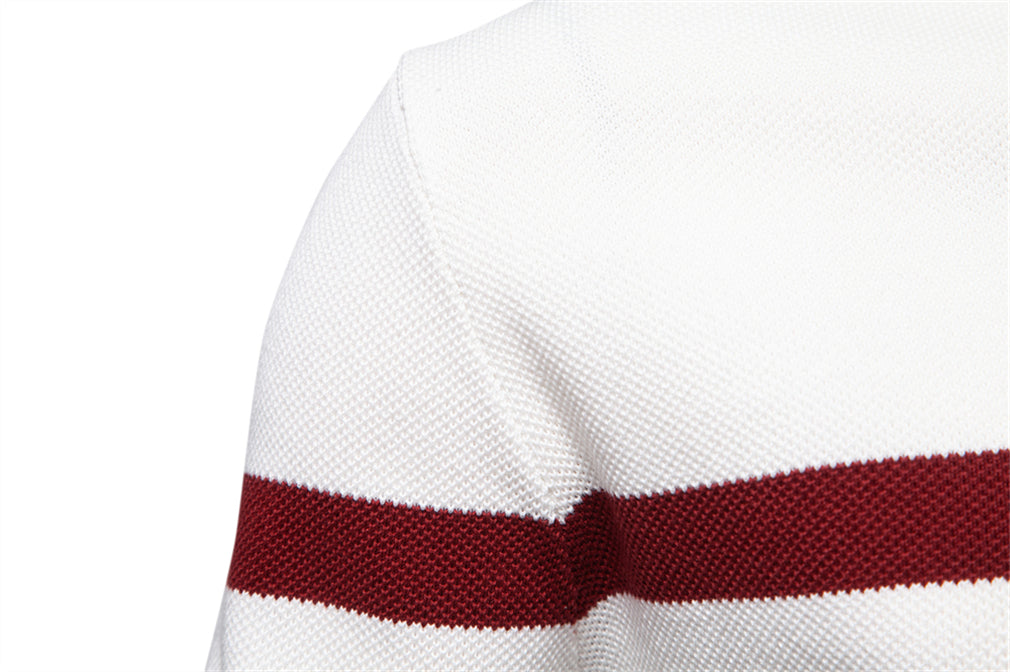 Colorblock Half-Zip Stand Collar Sweater