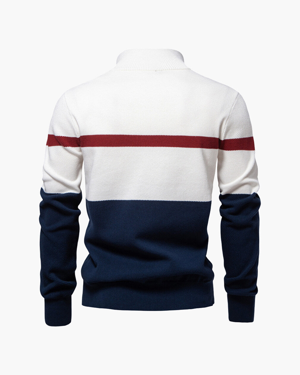 Colorblock Half-Zip Stand Collar Sweater