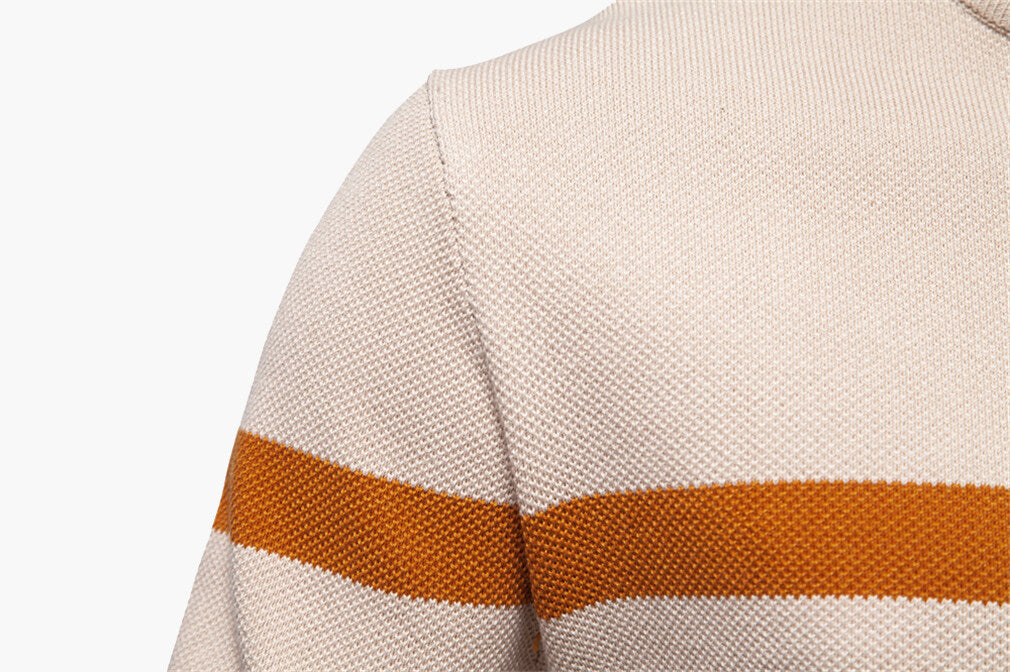 Colorblock Half-Zip Stand Collar Sweater