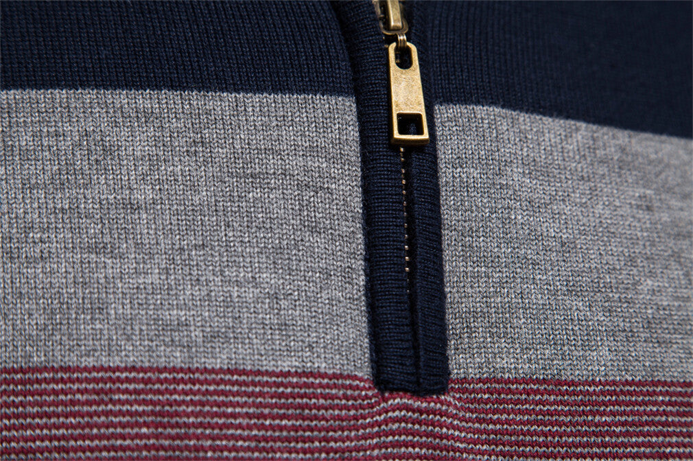 Half Zip Stand Collar Polo Sweater