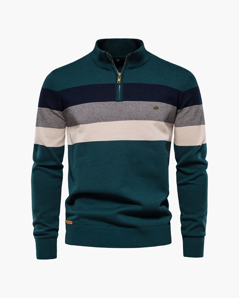 Half Zip Stand Collar Polo Sweater