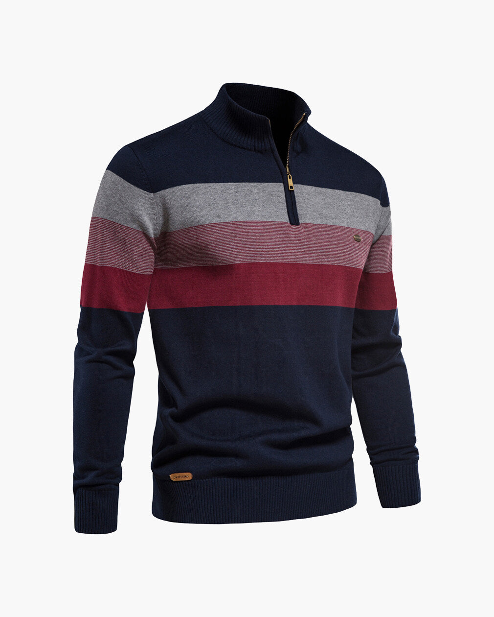 Half Zip Stand Collar Polo Sweater