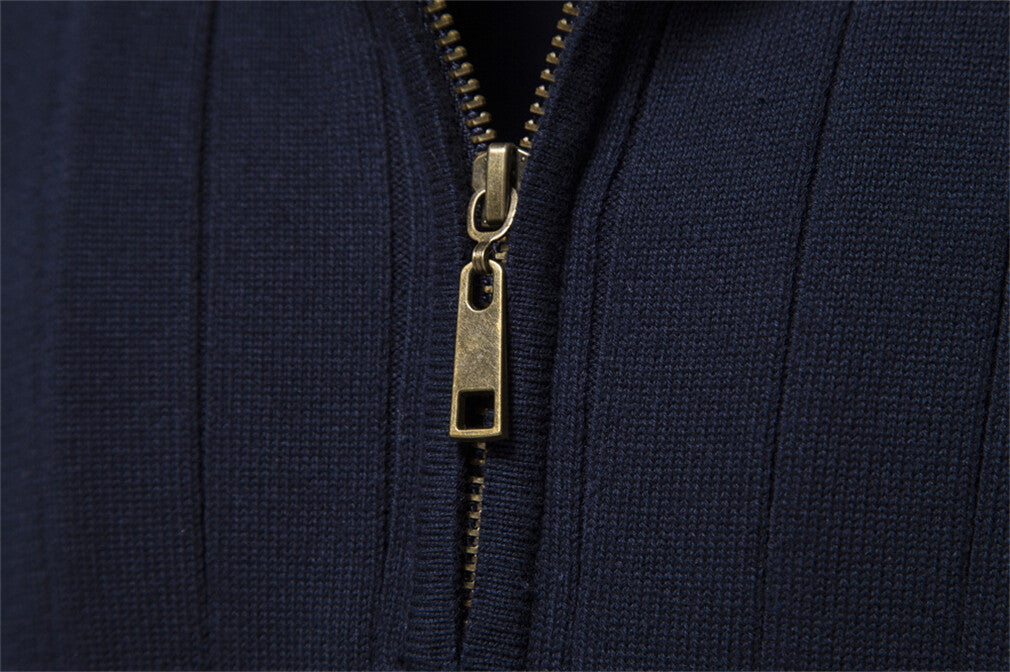 Men’s Half-Zip Stand Collar Sweater