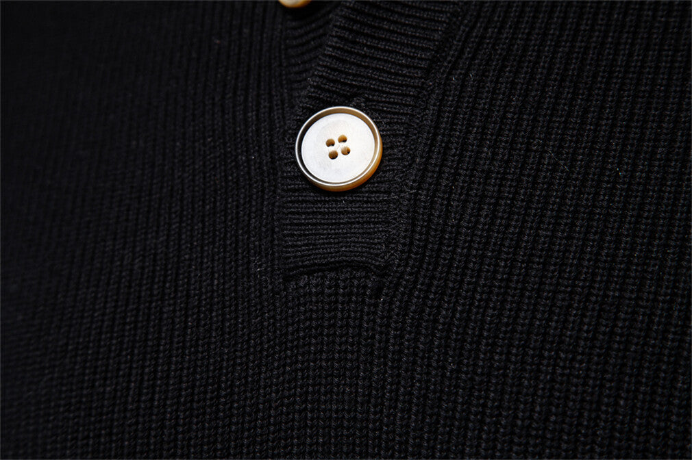 Men’s Quarter-Button Knit Pullover Sweater