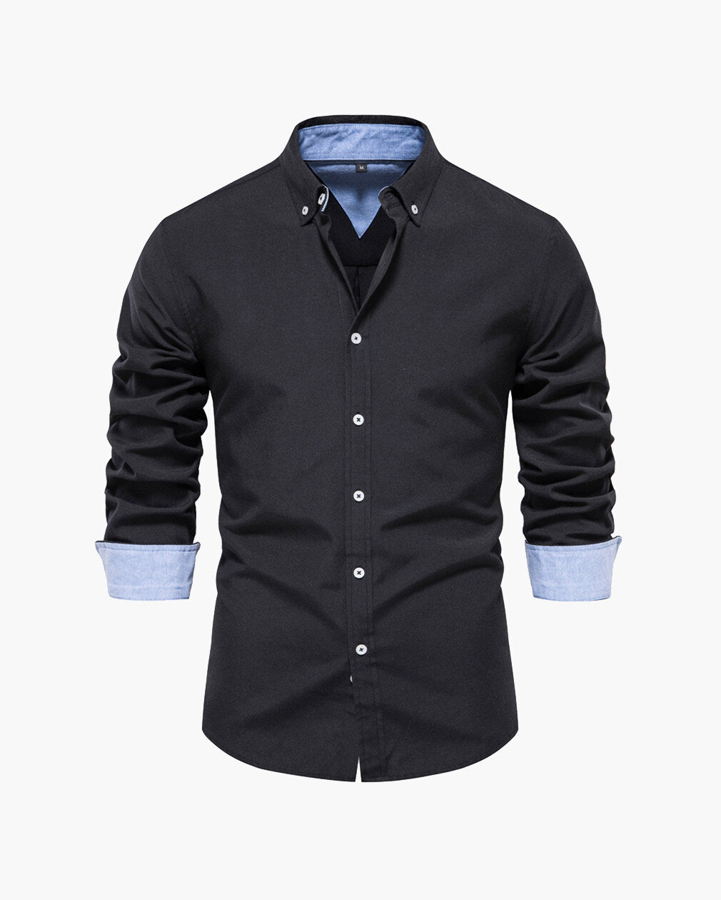 Men’s Slim-Fit Long-Sleeve Cotton Blend Shirt