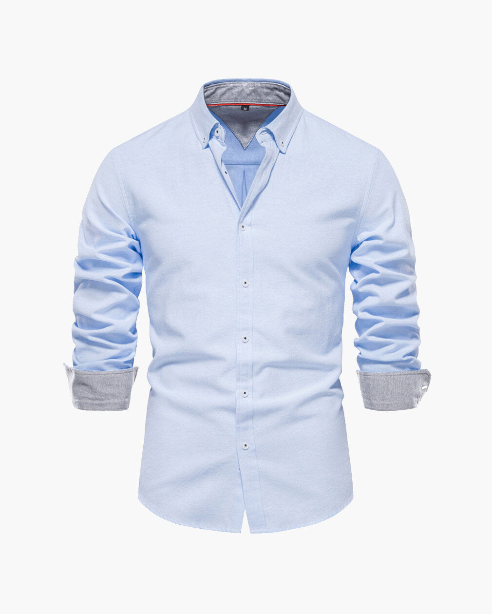 Men’s Slim-Fit Long-Sleeve Cotton Blend Shirt