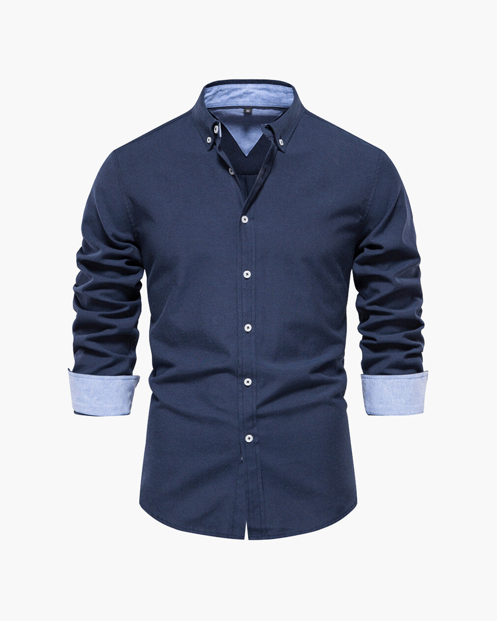 Men’s Slim-Fit Long-Sleeve Cotton Blend Shirt