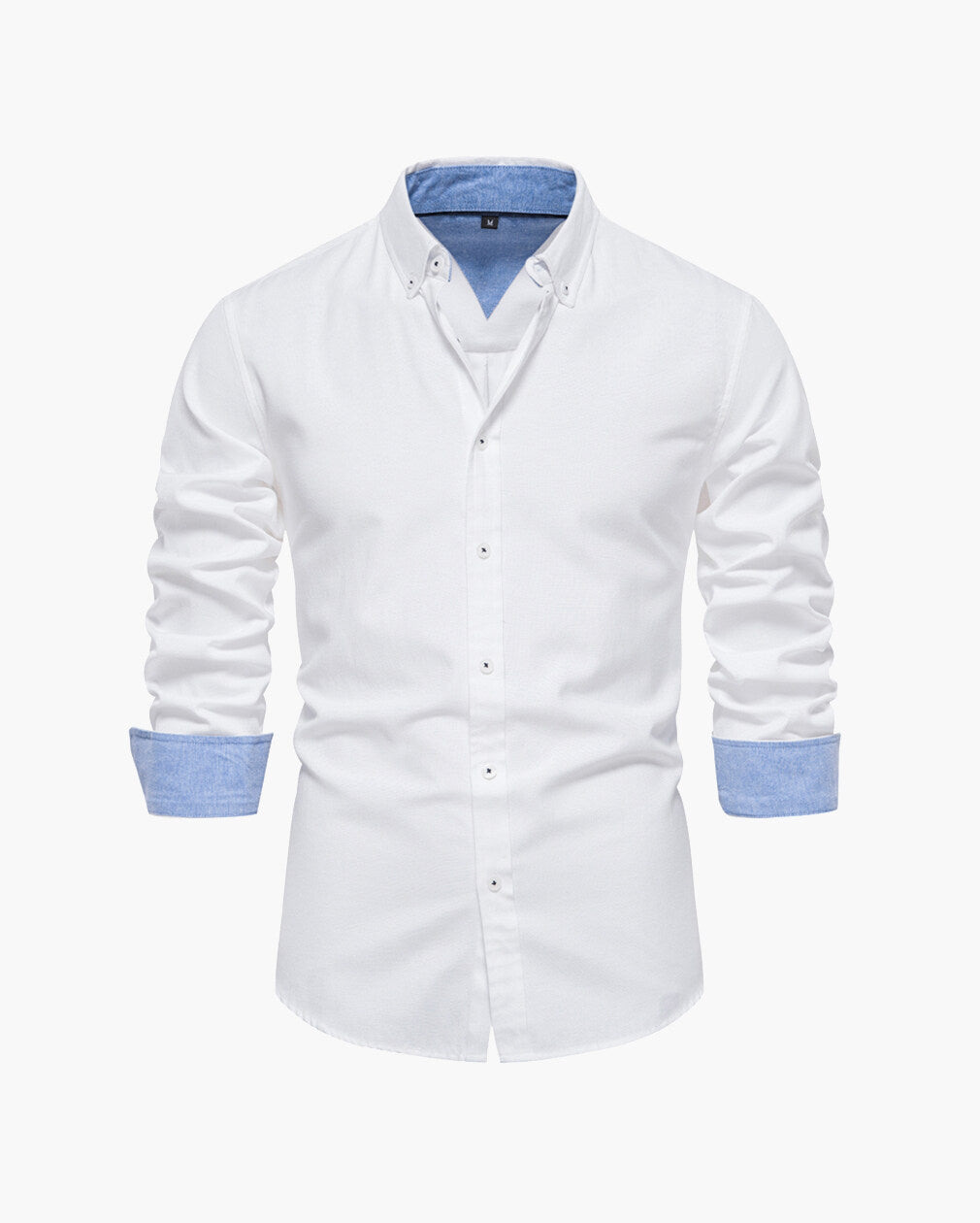 Men’s Slim-Fit Long-Sleeve Cotton Blend Shirt