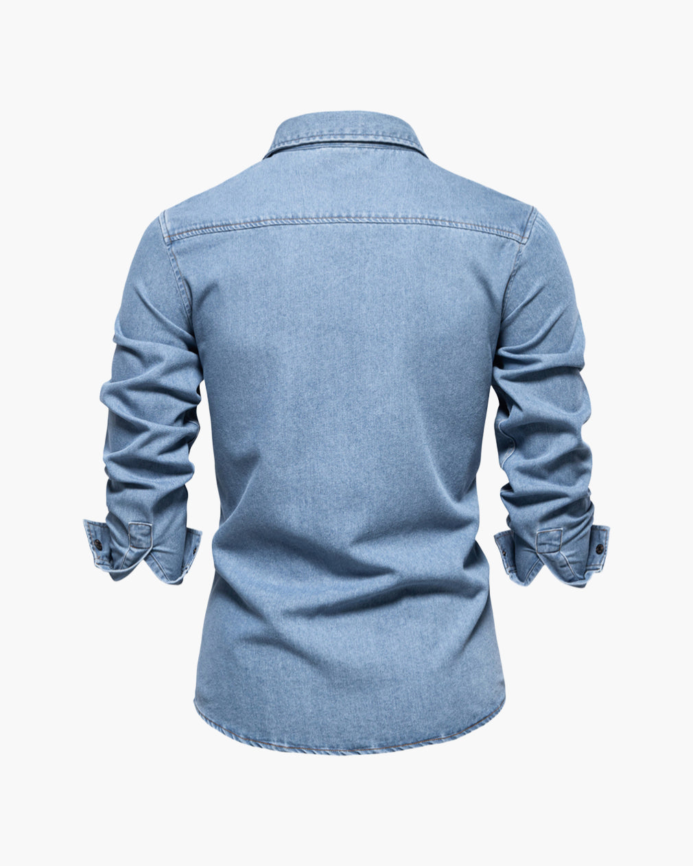 Men’s Slim-Fit Long Sleeve Cotton Denim Shirt