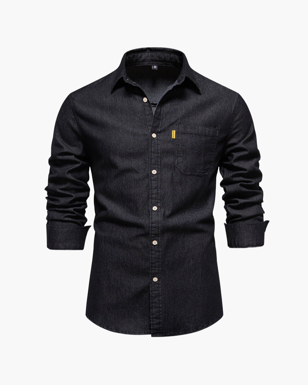 Men’s Slim-Fit Wrinkle-Resistant Cotton Denim Shirt