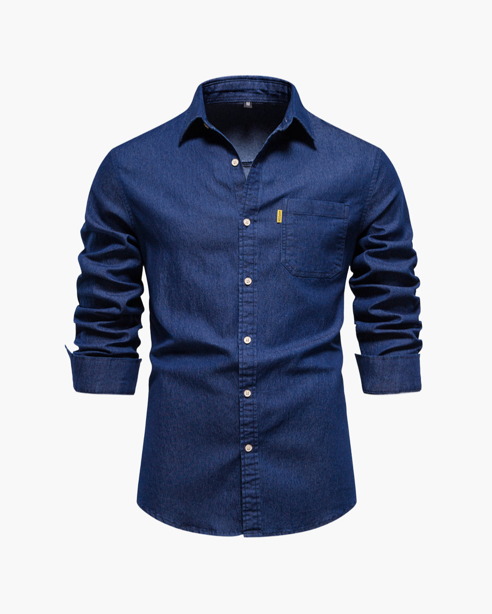 Men’s Slim-Fit Wrinkle-Resistant Cotton Denim Shirt