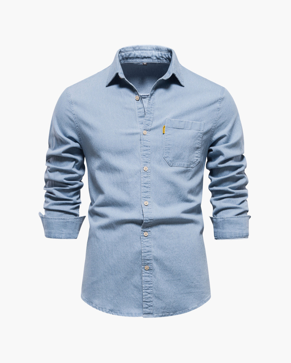 Men’s Slim-Fit Wrinkle-Resistant Cotton Denim Shirt
