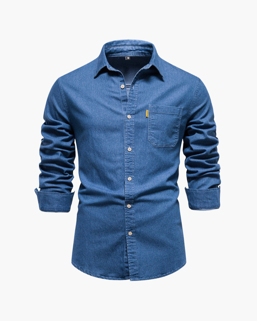 Men’s Slim-Fit Wrinkle-Resistant Cotton Denim Shirt