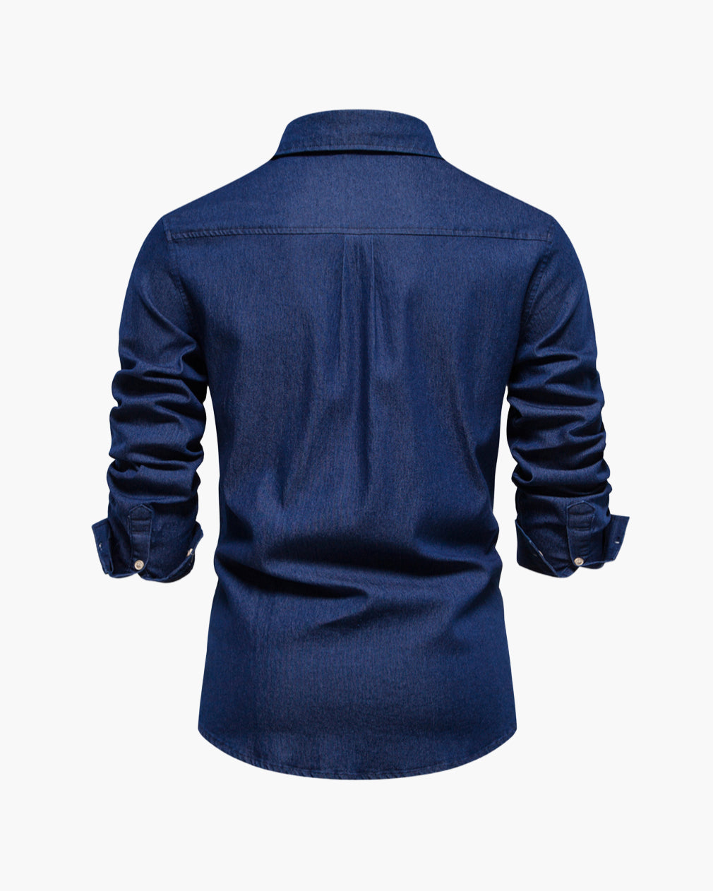Men’s Slim-Fit Wrinkle-Resistant Cotton Denim Shirt