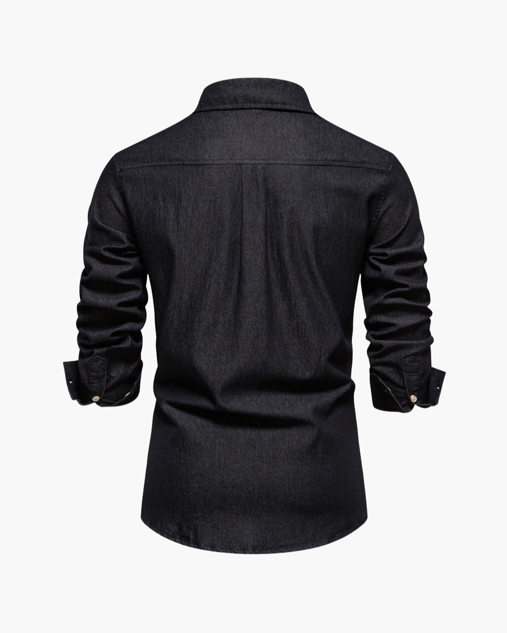 Men’s Slim-Fit Wrinkle-Resistant Cotton Denim Shirt