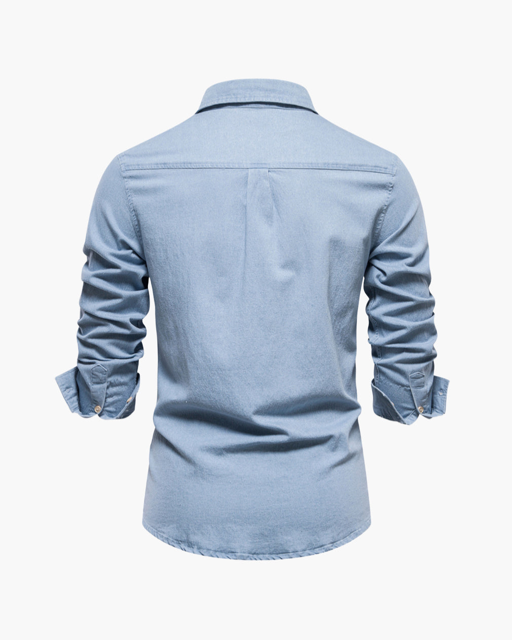 Men’s Slim-Fit Wrinkle-Resistant Cotton Denim Shirt