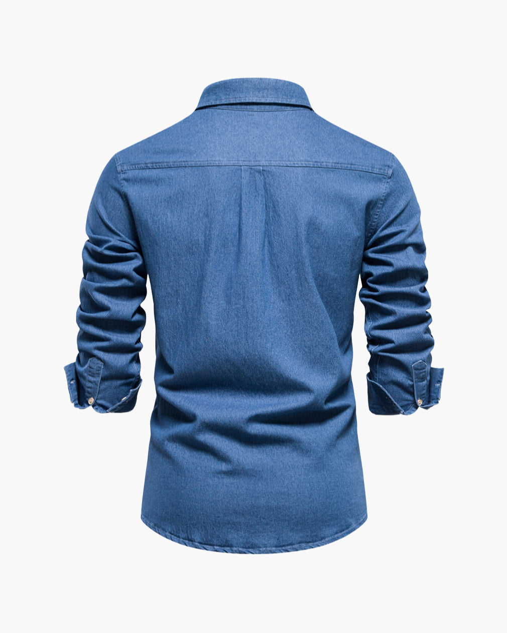 Men’s Slim-Fit Wrinkle-Resistant Cotton Denim Shirt