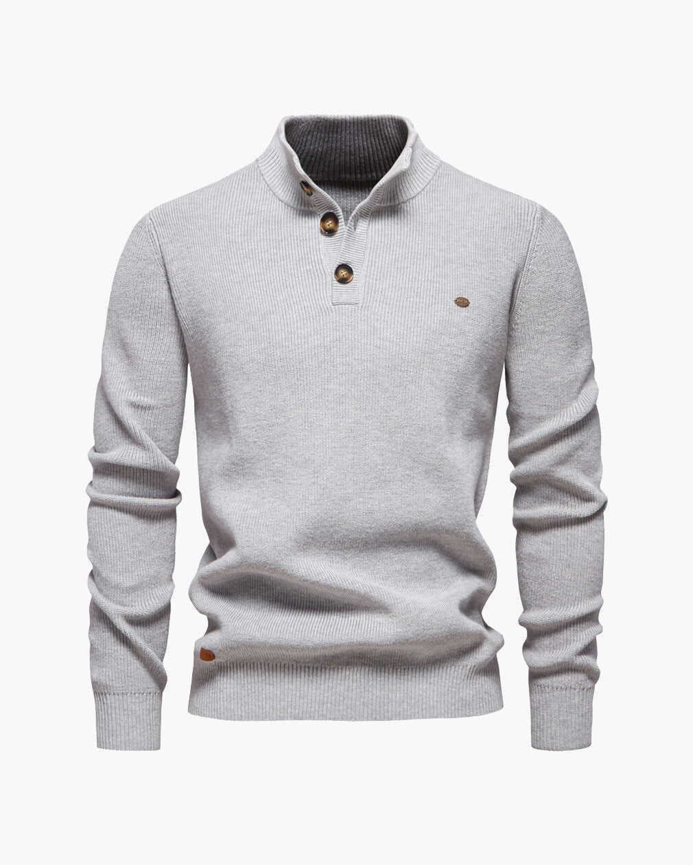 Men’s Quarter-Button Knit Pullover Sweater