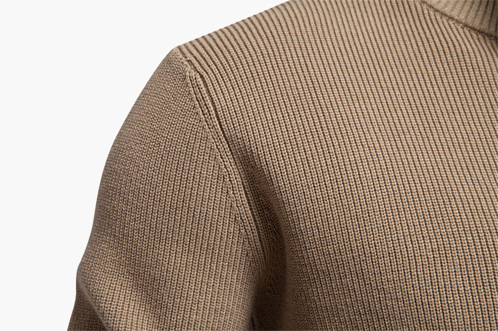 Men’s Quarter-Button Knit Pullover Sweater