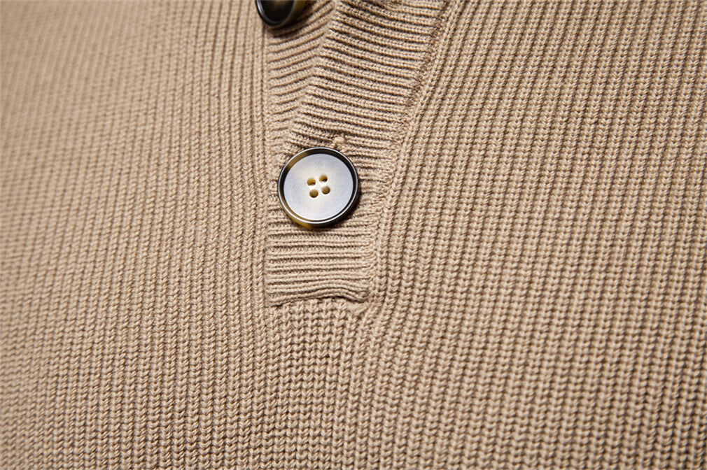 Men’s Quarter-Button Knit Pullover Sweater