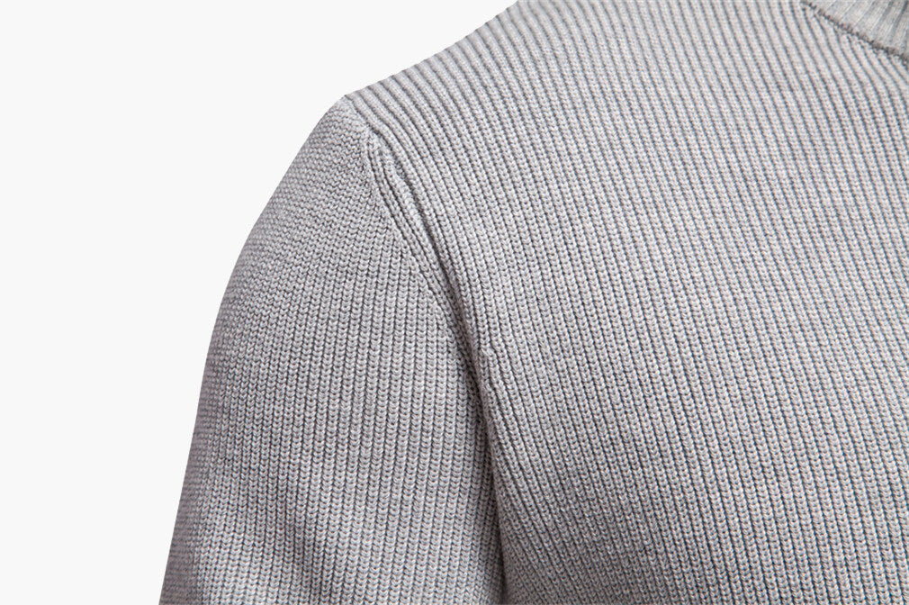 Men’s Quarter-Button Knit Pullover Sweater