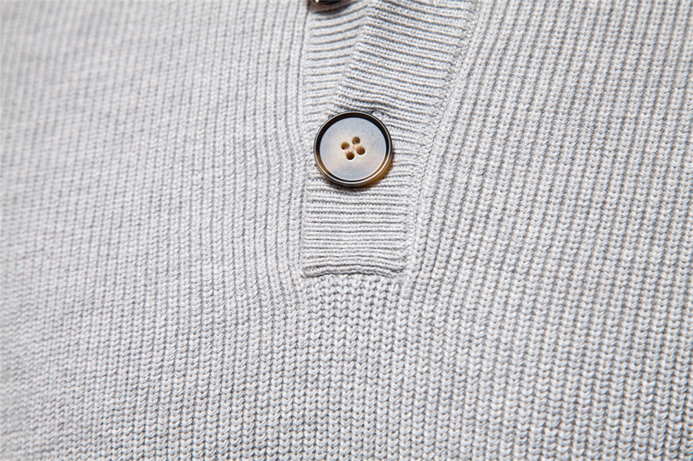 Men’s Quarter-Button Knit Pullover Sweater