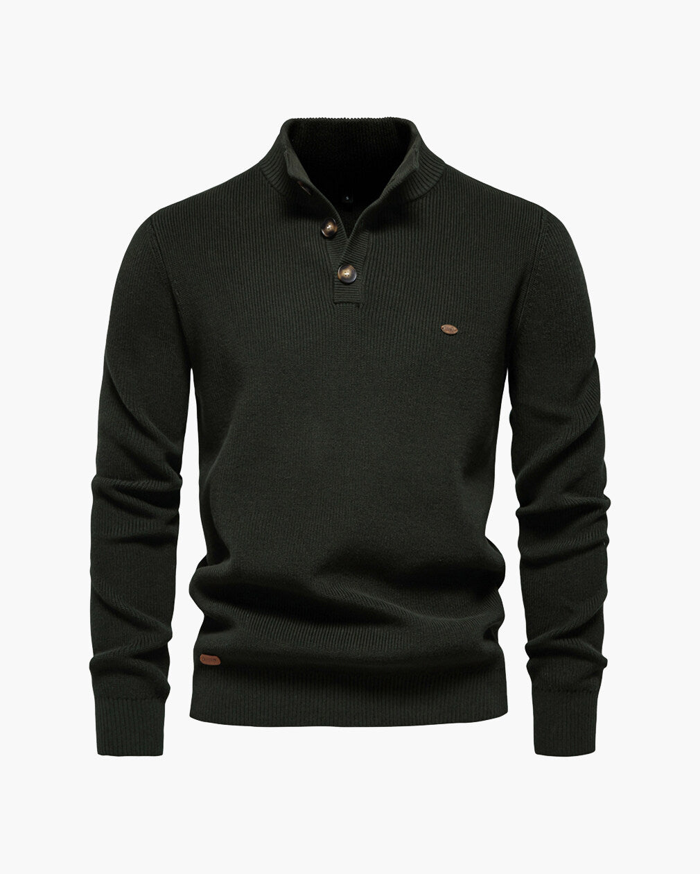 Men’s Quarter-Button Knit Pullover Sweater
