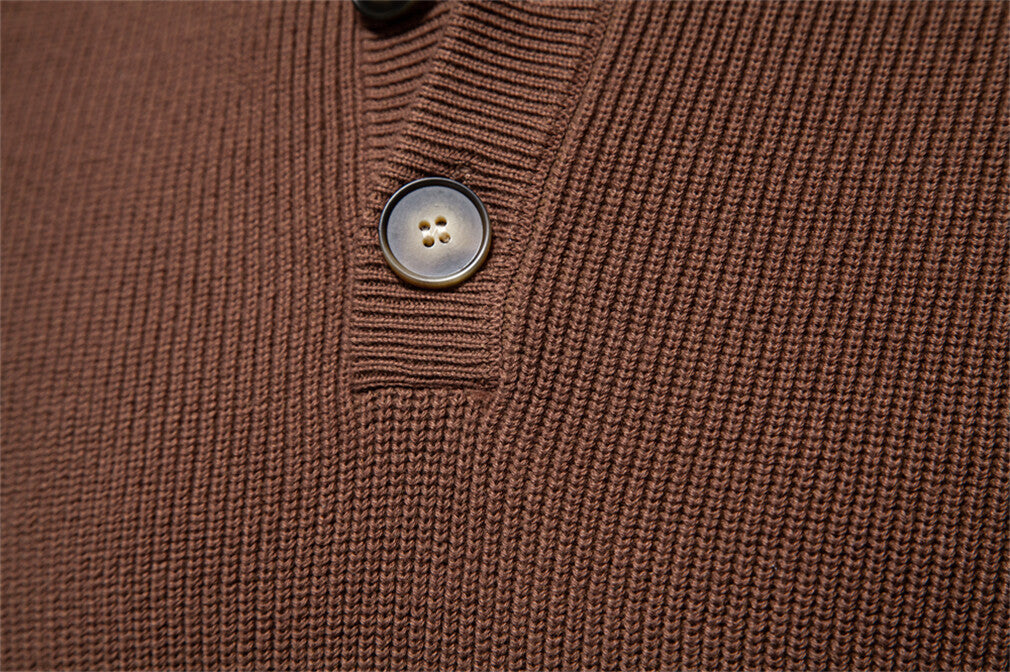 Men’s Quarter-Button Knit Pullover Sweater