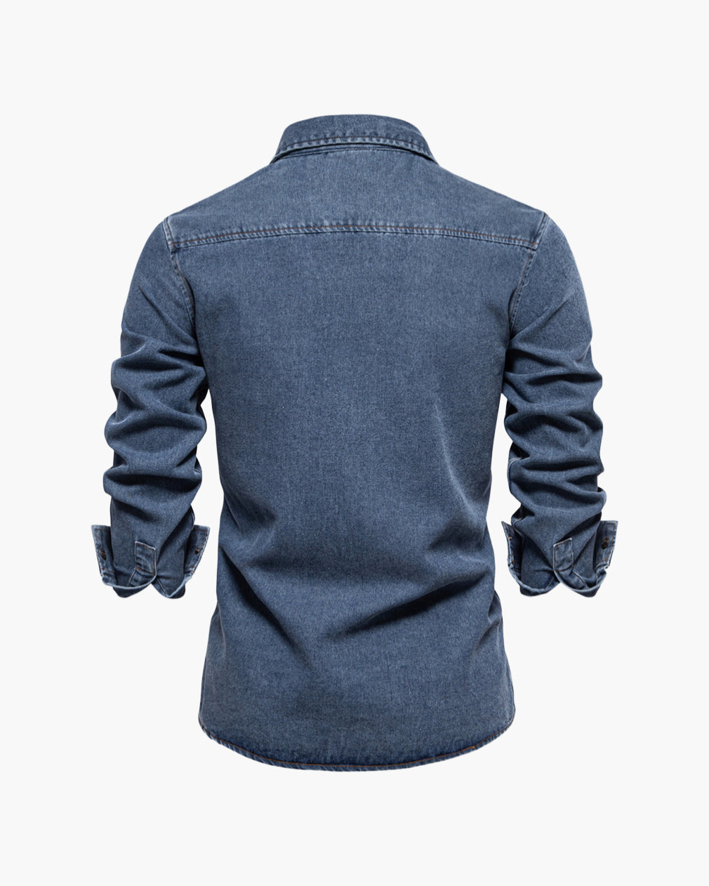 Men’s Slim-Fit Long Sleeve Cotton Denim Shirt